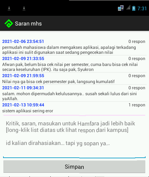 kotak saran